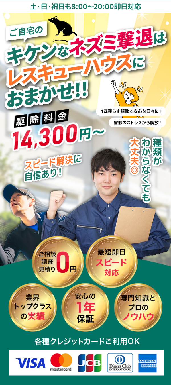 キケンなネズミ撃退はプロにおまかせ！